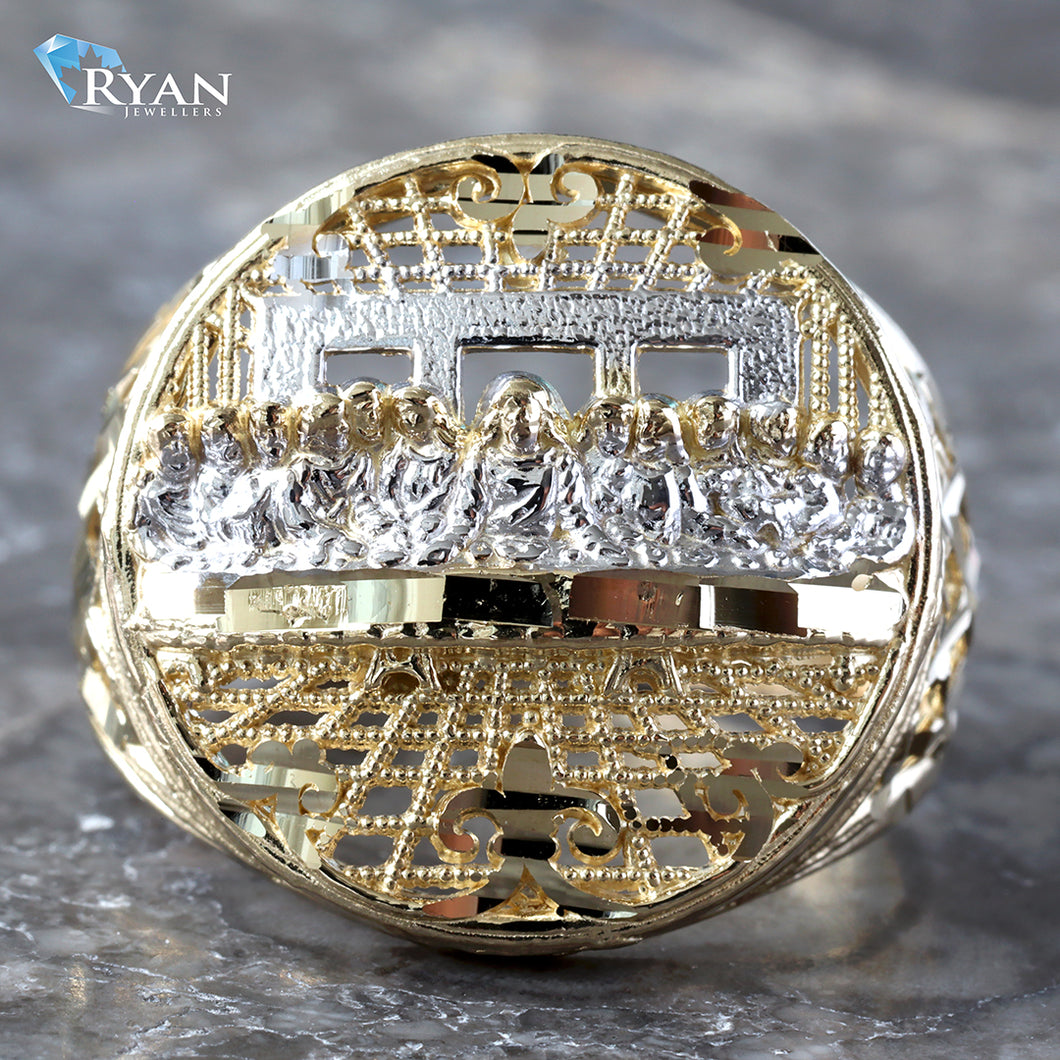 Yellow & White Gold Last Supper Weaved Ring