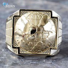 Load image into Gallery viewer, Domed Globe Ring With Rolex Shoulders
