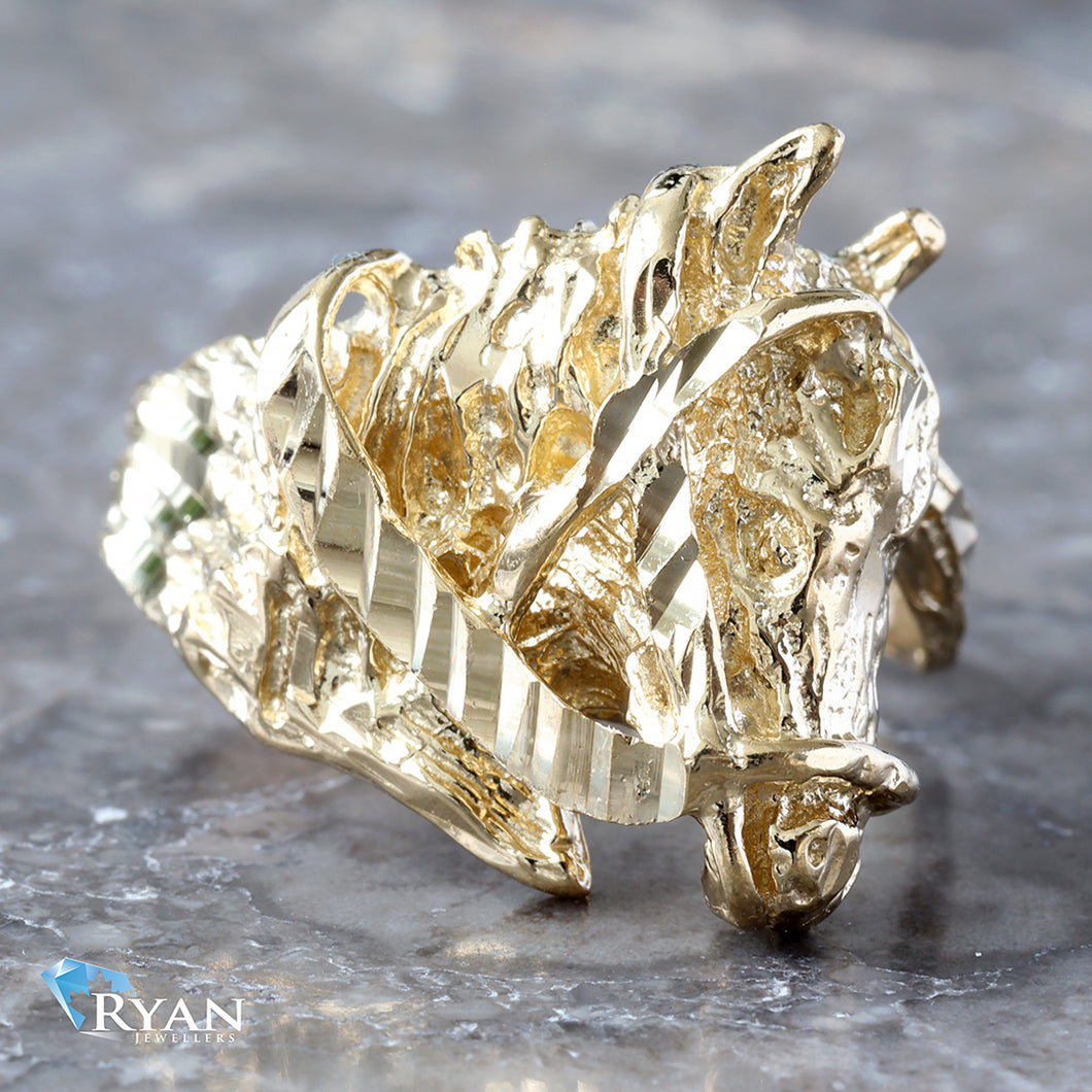 Diamond Cut Horse Ring