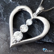 Load image into Gallery viewer, 1.00ctw Open Heart with Three Graduated Round Diamond
