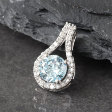 Load image into Gallery viewer, 1.00ctw Round Blue Lab Created Diamond Teardrop Slider
