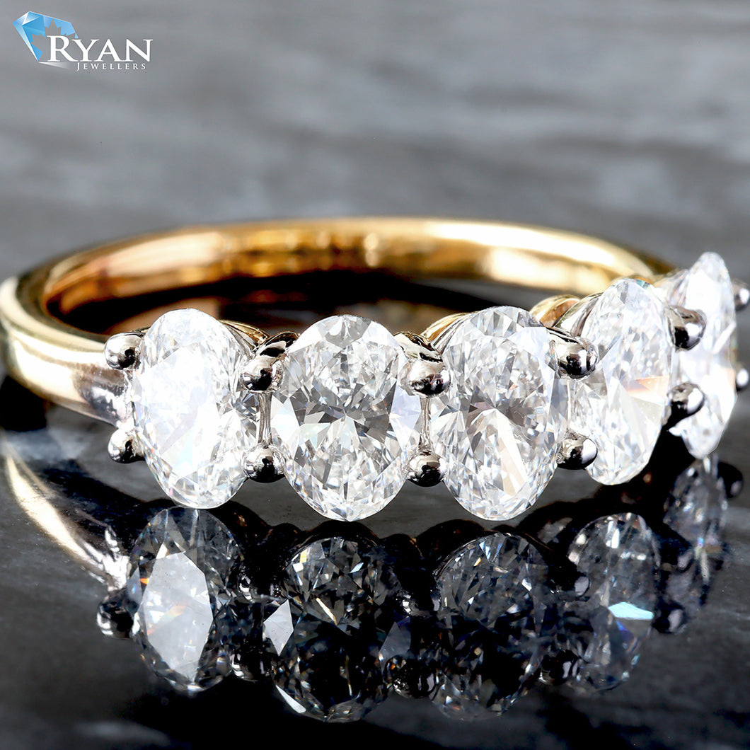 2.00ctw Five Stone Oval Stone Band