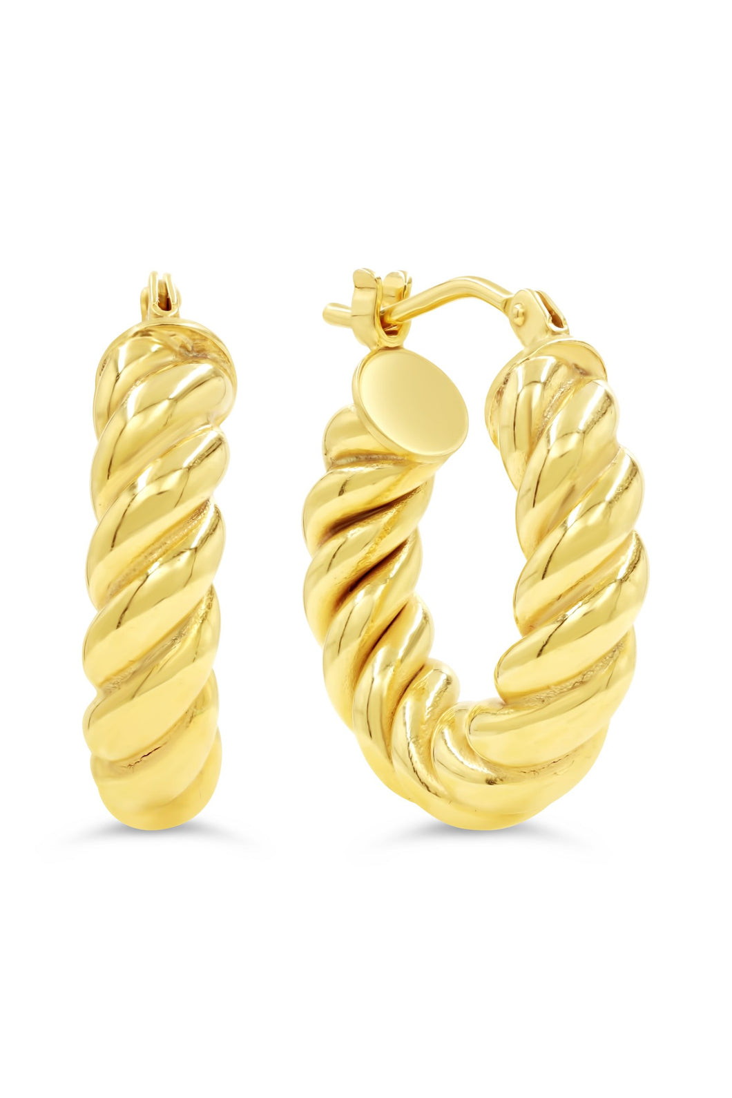 Round Twisted Hoops with Euro Back