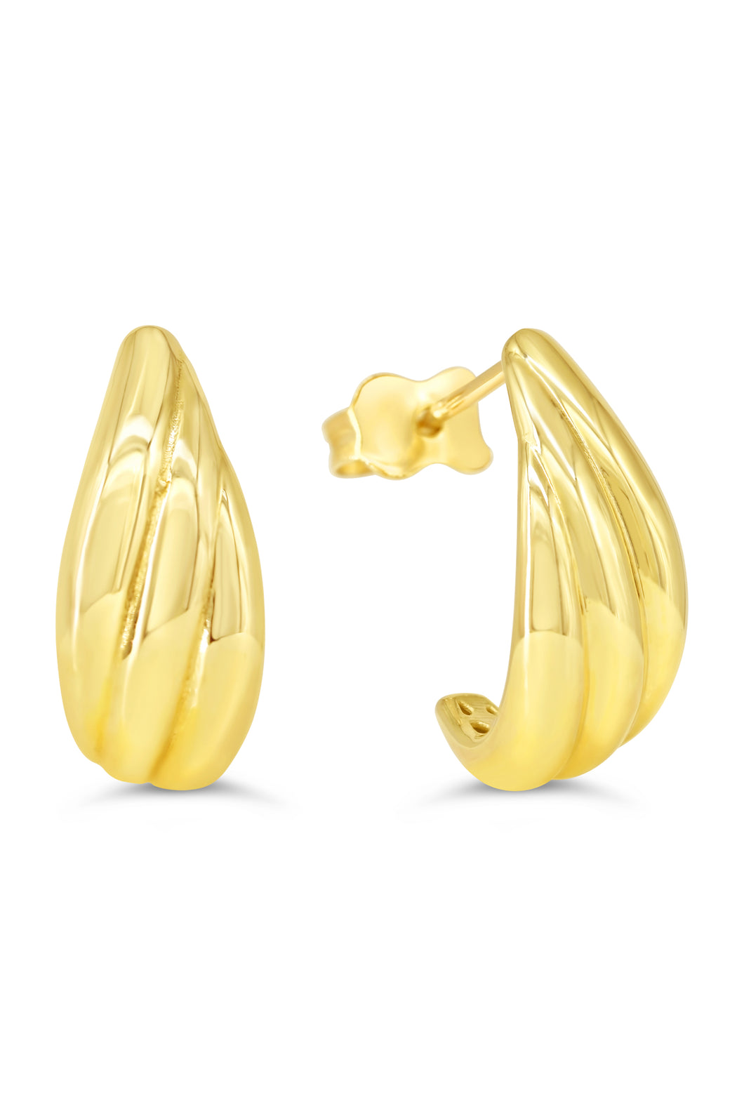 Grooved Half Hoops on Studs