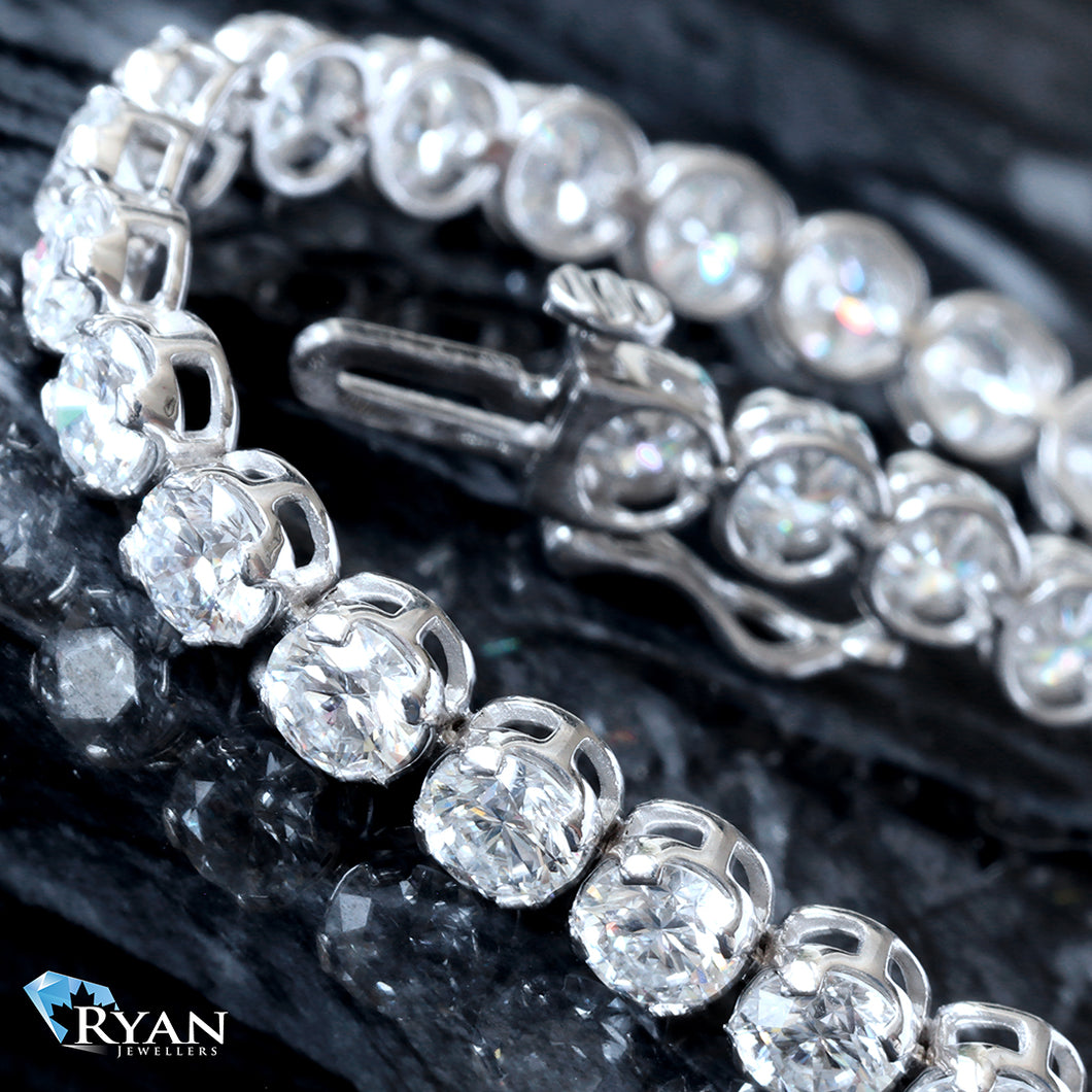 10.00CTW Round Solitaire Buttercup Set Diamond Tennis Bracelet
