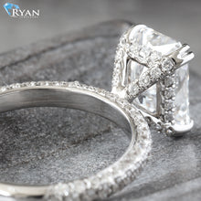 Load image into Gallery viewer, 5.55ctw Radiant Solitaire Full Diamond Basket Split Claws and Three Dome Shoulders
