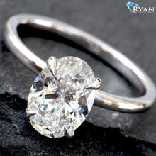 Load image into Gallery viewer, 2.11ctw Oval Solitaire Outter Hidden Halo Ring
