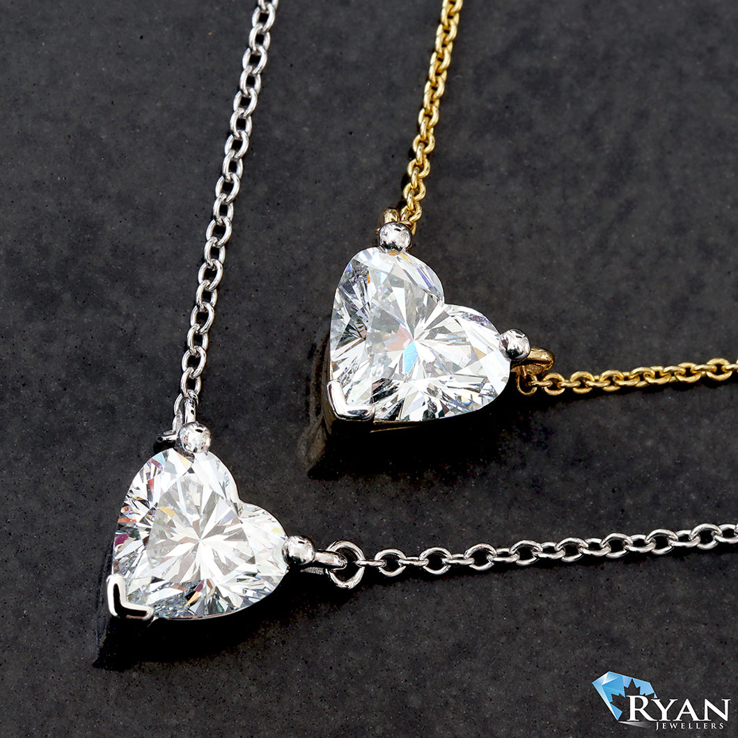 1.00ct Heart Solitaire on Rolo Chain