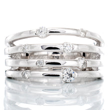 Load image into Gallery viewer, RING GW 10K 0.25CTW FOUR ROW OPEN BAND COSMO SETTING
