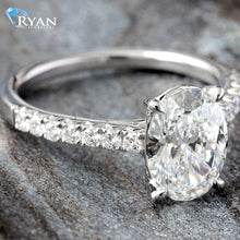 Load image into Gallery viewer, 1.86ctw Oval Solitaire With Diamond Cathedral Shoulders
