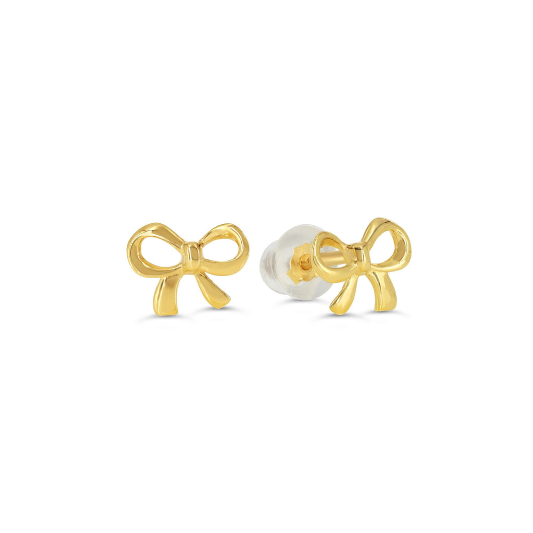 EARRING GY 10K HIGH POLISHED BOW STUDS