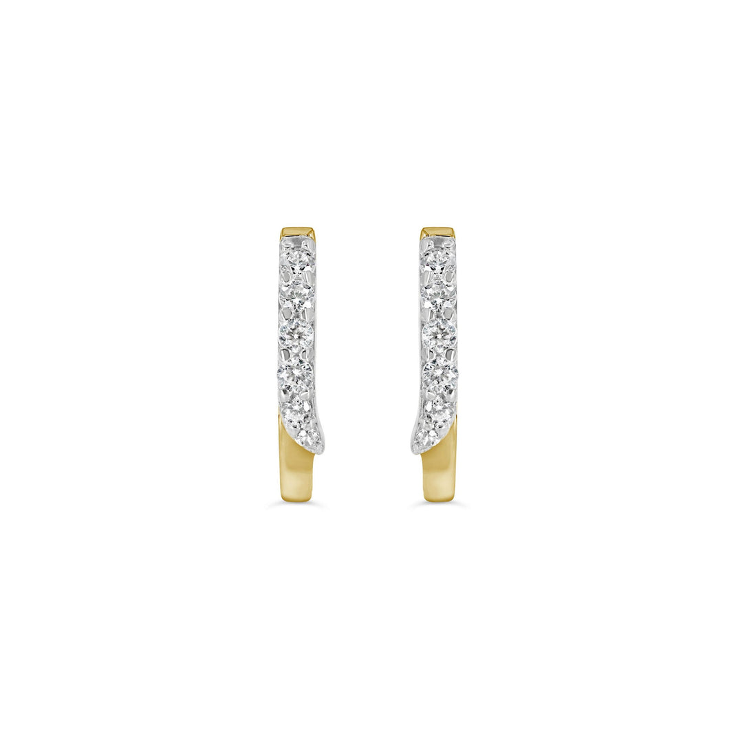 EARRING GY 14K CZ HUGGIE