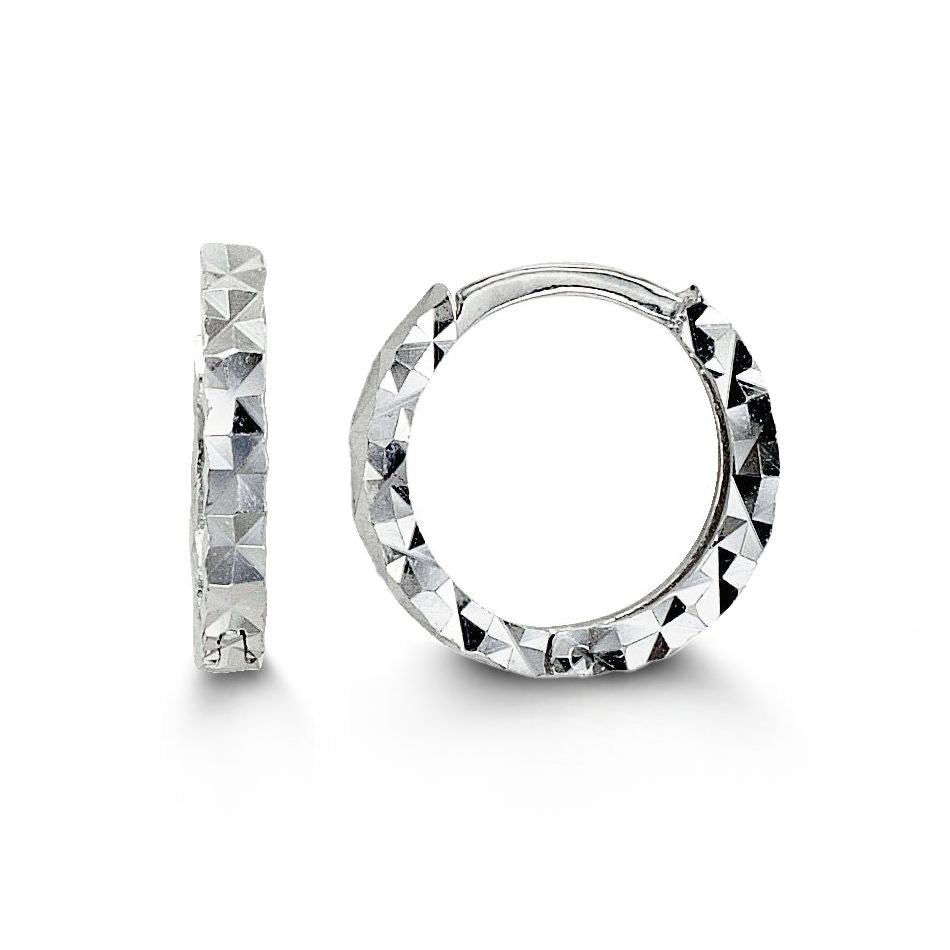 EARRING GY 10K DIAMOND CUT HUGGIE