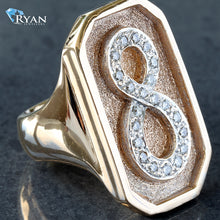 Load image into Gallery viewer, RING GY 10K 0.70CTW LARGE RECTANGLE LUCKY NUMBER 8
