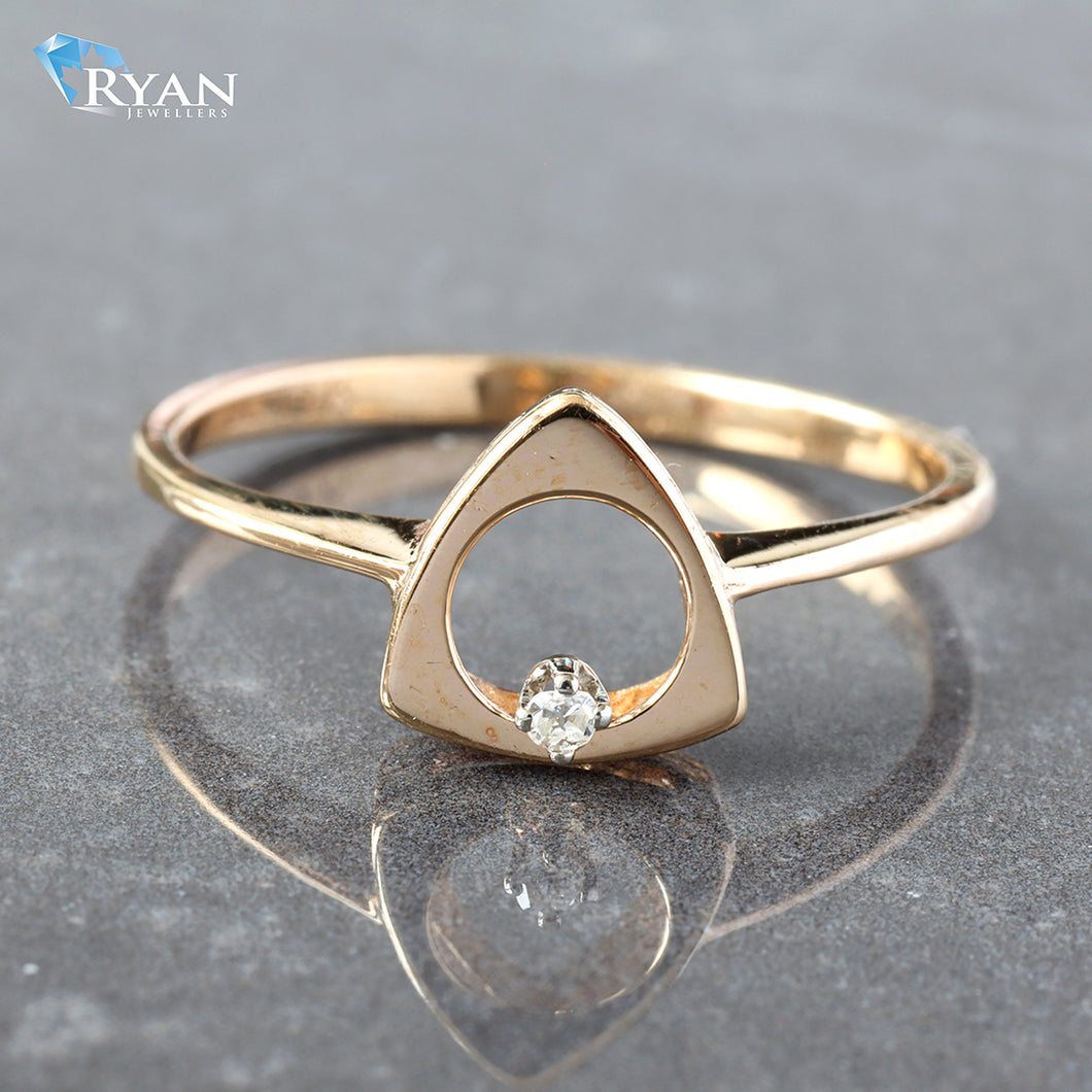 RING GY 14K 0.015CT OUIJA BOARD DISK WITH DIAMOND ACCENT