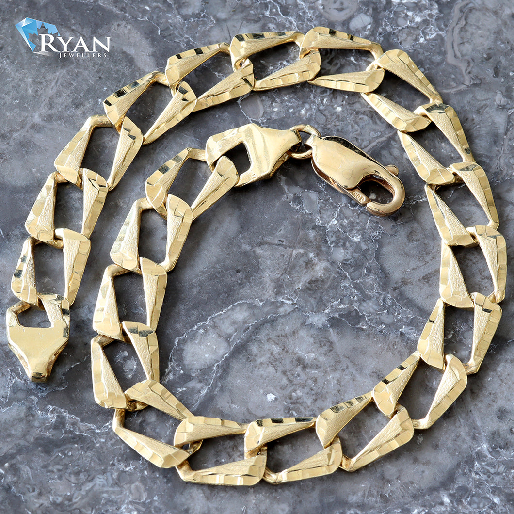 Sand Blast & Diamond Cut Casting Bracelet