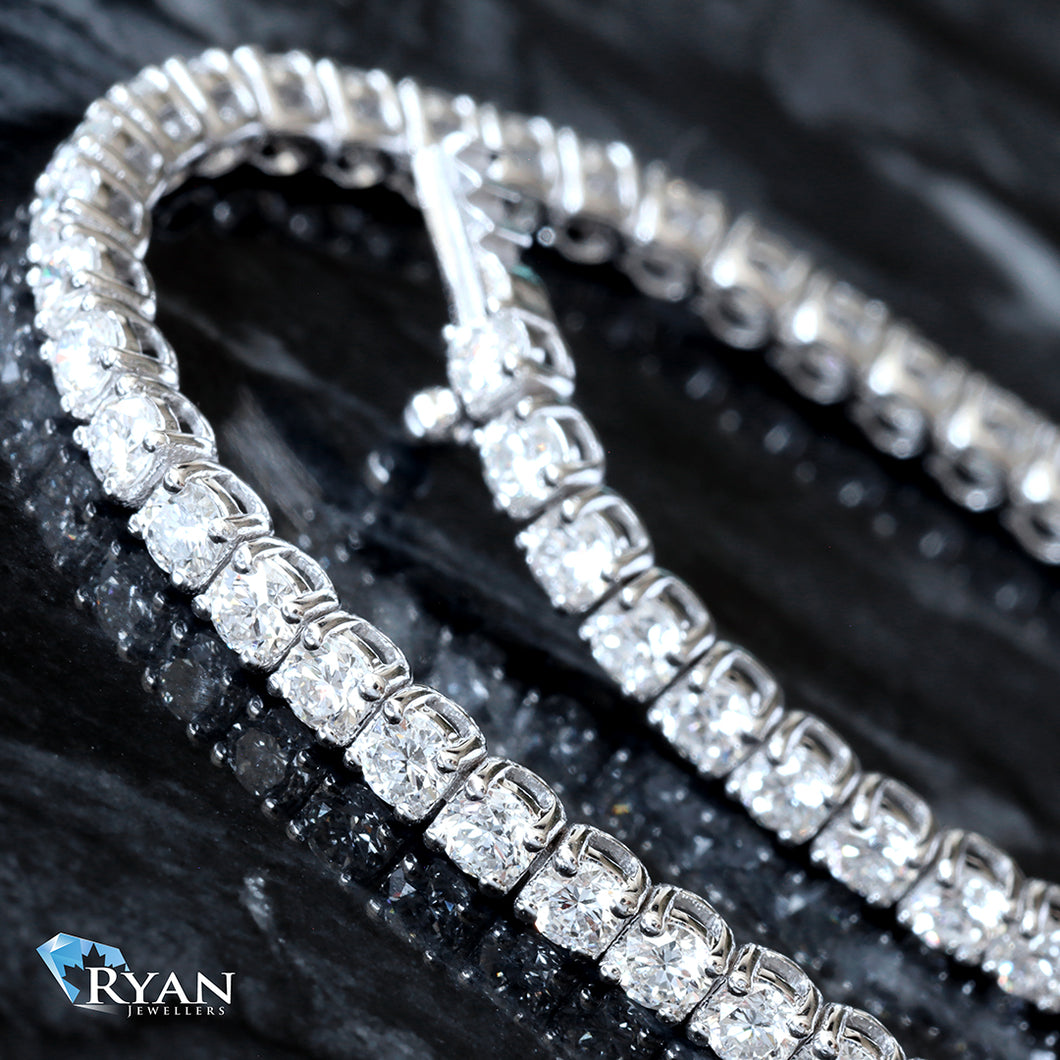 3.00CTW Round Solitaire Four Prong Diamond Tennis Bracelet