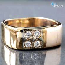 Load image into Gallery viewer, 0.12CTW Natural 4 Diamond Off-Set Band
