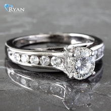 Load image into Gallery viewer, 1.20CTW Round Diamond Center with Channel Set Ring
