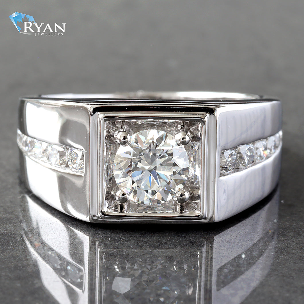 1.50CTW LAB Grown Brilliant Cut Solitaire With Channel Set Shoulders