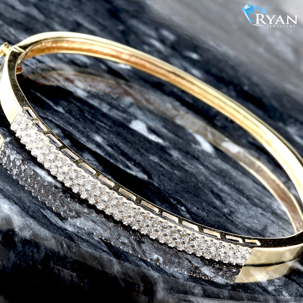 0.62ctw Double Row Diamond Bangle