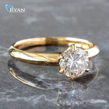Load image into Gallery viewer, 0.98CTW Round Six Prong Solitaire W/ Knife Edge Shoulders
