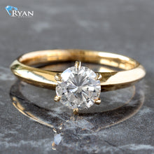 Load image into Gallery viewer, 0.98CTW Round Six Prong Solitaire W/ Knife Edge Shoulders
