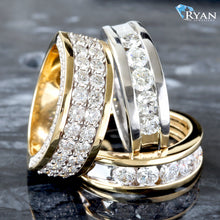 Load image into Gallery viewer, 2.00ctw Five Round Brilliant Cut Lab Diamond Chanel Set with Flat Edges Band
