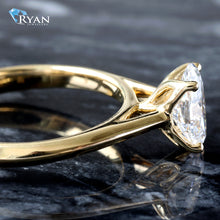 Load image into Gallery viewer, LAB RING GY 10KT 1.00CT OVAL SOLITAIRE HP CATHEDRAL KNIFE EDGE PETAL BASKET
