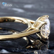 Load image into Gallery viewer, LAB RING GY 10KT 2.00CT ROUND SOLITAIRE FOUR PRONG HP CATHEDRAL KNIFE EDGE PETAL BASKET
