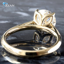 Load image into Gallery viewer, LAB RING GY 10KT 2.00CT ROUND SOLITAIRE FOUR PRONG HP CATHEDRAL KNIFE EDGE PETAL BASKET
