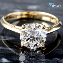 Load image into Gallery viewer, LAB RING GY 10KT 2.00CT ROUND SOLITAIRE FOUR PRONG HP CATHEDRAL KNIFE EDGE PETAL BASKET
