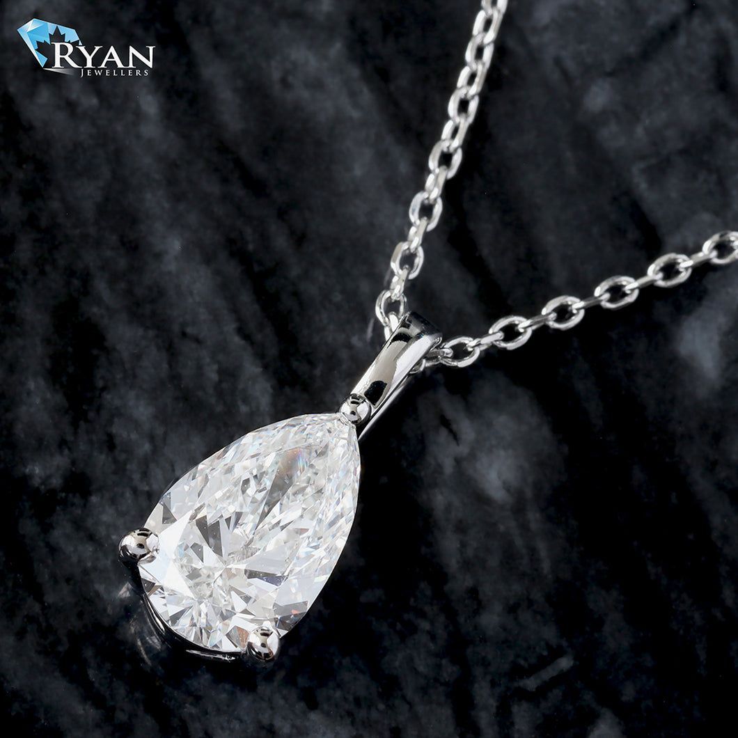 1.00ct Pear Solitaire Drop Pendant