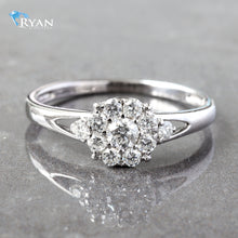 Load image into Gallery viewer, RING GW 14K 0.30CTW FLOWER CLUSTER CENTER WITH OPEN SPLIT SHOULDERS
