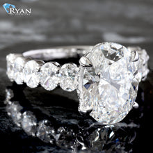 Load image into Gallery viewer, 5.37CTW Oval Cut Solitaire With Oval Cut Shoulders
