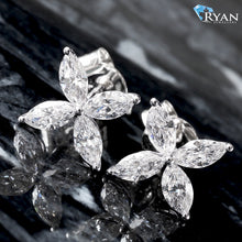 Load image into Gallery viewer, 0.95ctw Flower Marquise Studs
