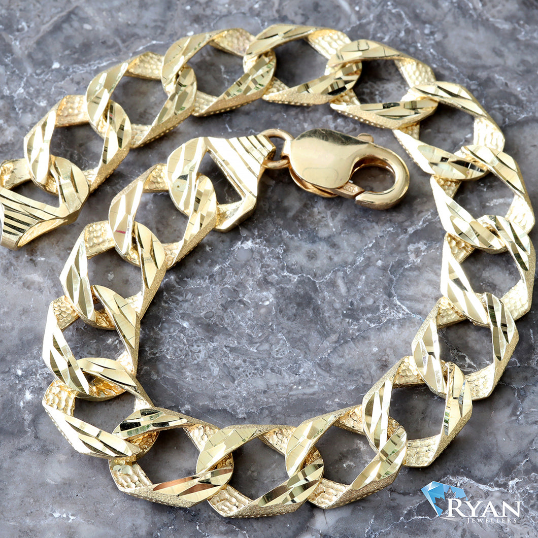 11mm Double Sided Diamond Cut Bracelet