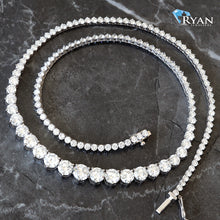 Load image into Gallery viewer, 25.00ctw Three Prong Graduated Tennis Chain
