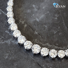 Load image into Gallery viewer, 25.00ctw Three Prong Graduated Tennis Chain
