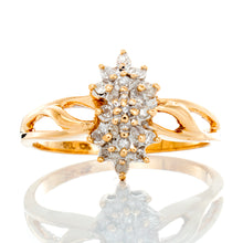 Load image into Gallery viewer, RING GY 10K 0.15CTW NATURAL CLUSTER MARQUISE SHAPE WITH OPEN SHOULDERS
