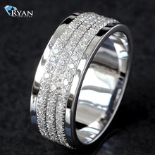 Load image into Gallery viewer, 1.53CTW LAB Grown 3 Row Pave Eternity White Gold Men&#39;s Band
