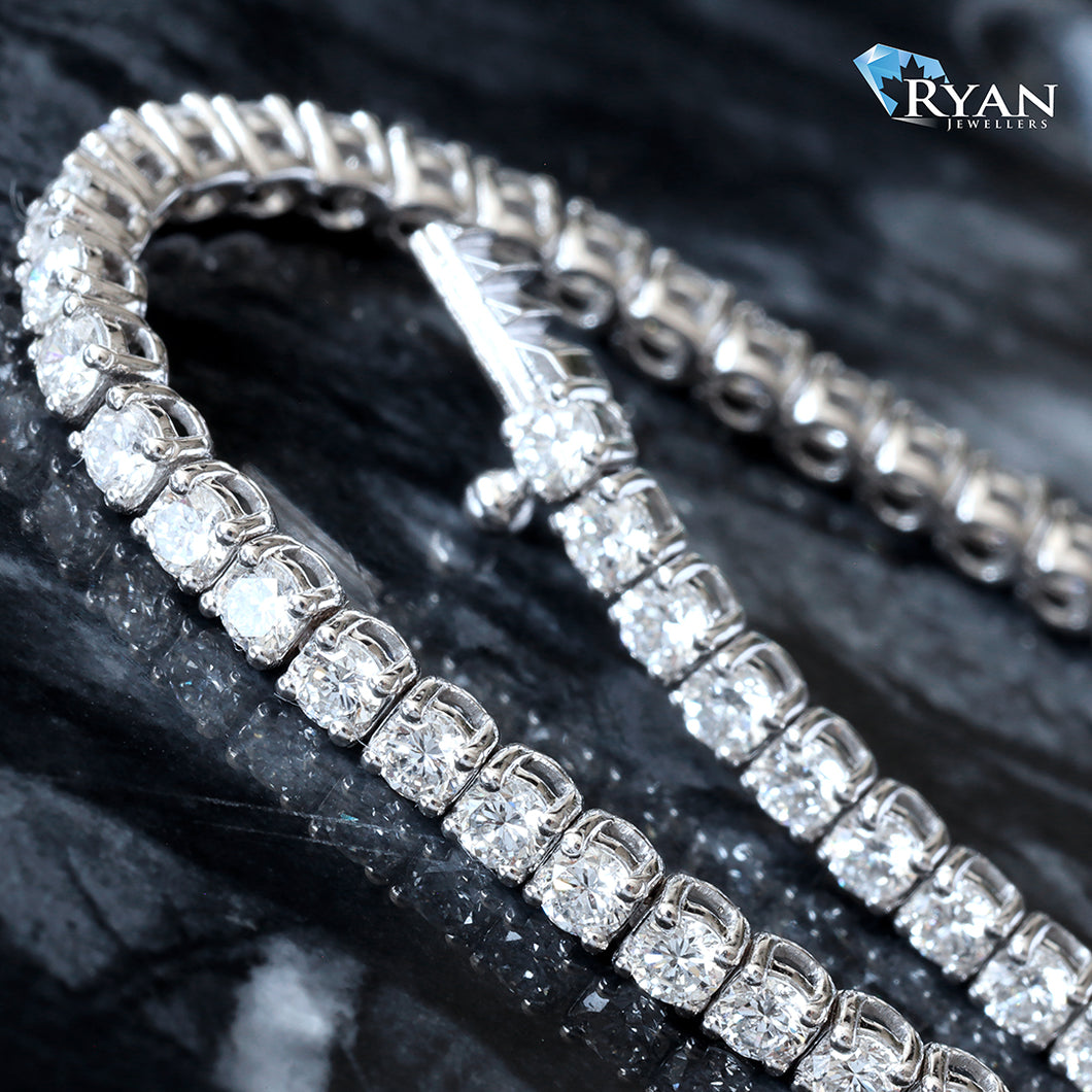 3.00CTW Round Cut Four Prong Basket Diamond Tennis Bracelet