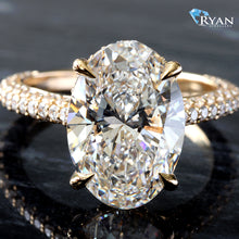 Load image into Gallery viewer, 7.25ct BIG Oval Solitaire with Full Diamond Mount
