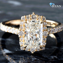 Load image into Gallery viewer, 2.08ctw Radiant Solitaire With Vintage Inspired Halo
