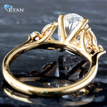 Load image into Gallery viewer, 2.81ctw Oval Solitaire with Marquise and Round Diamonds Floral Design Shoulders
