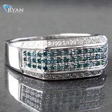Load image into Gallery viewer, 0.85ctw White &amp; Blue Diamond Ring
