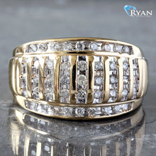 Load image into Gallery viewer, 0.75CTW Round Diamond Vertical Channel Set Dome Ring
