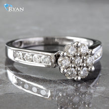 Load image into Gallery viewer, 0.75CTW Natural Flower Cluster With Channel Set Shoulders
