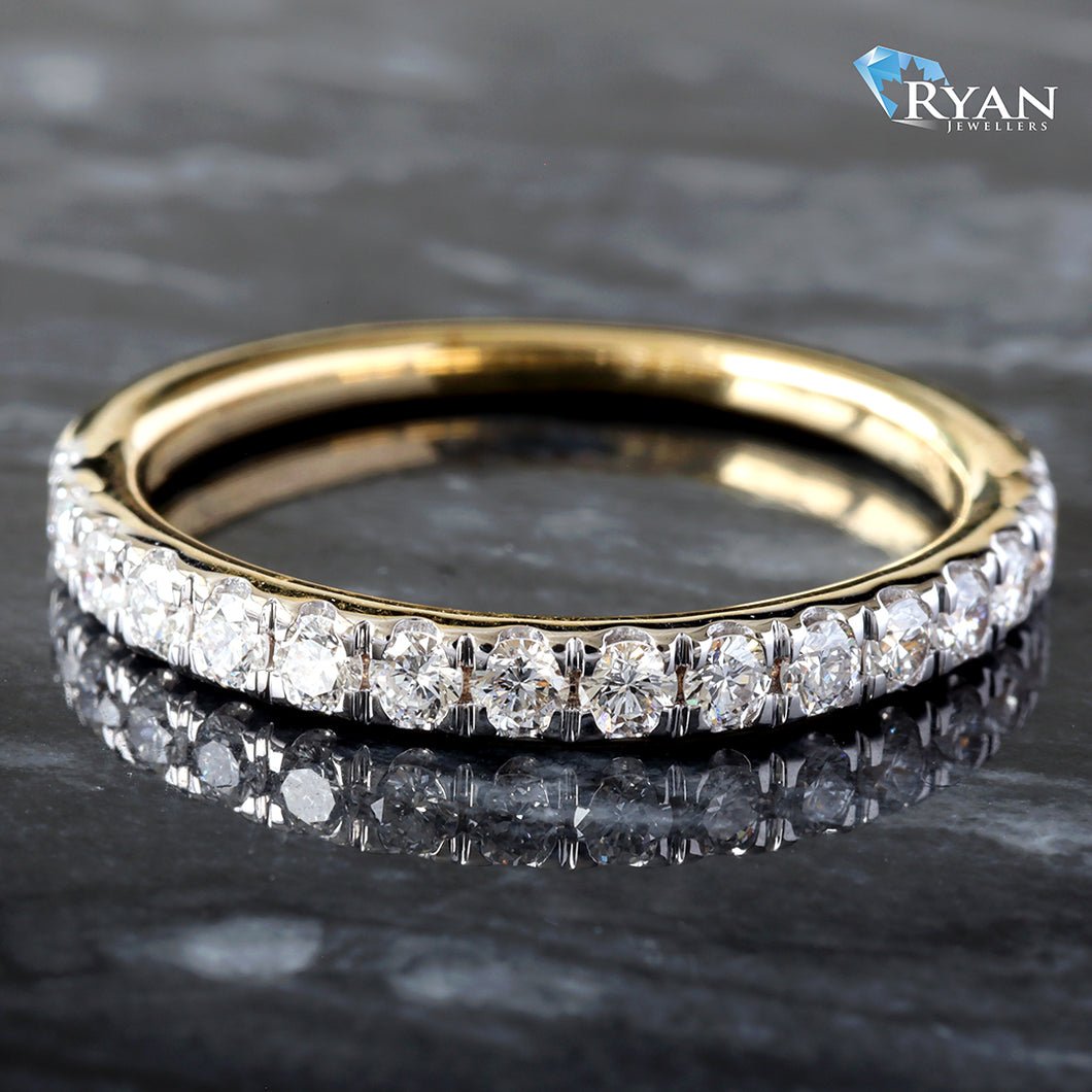 LAB RING GY 10K 0.50CTW DIAMOND PRONG SET 13 STONE DIAMOND BAND