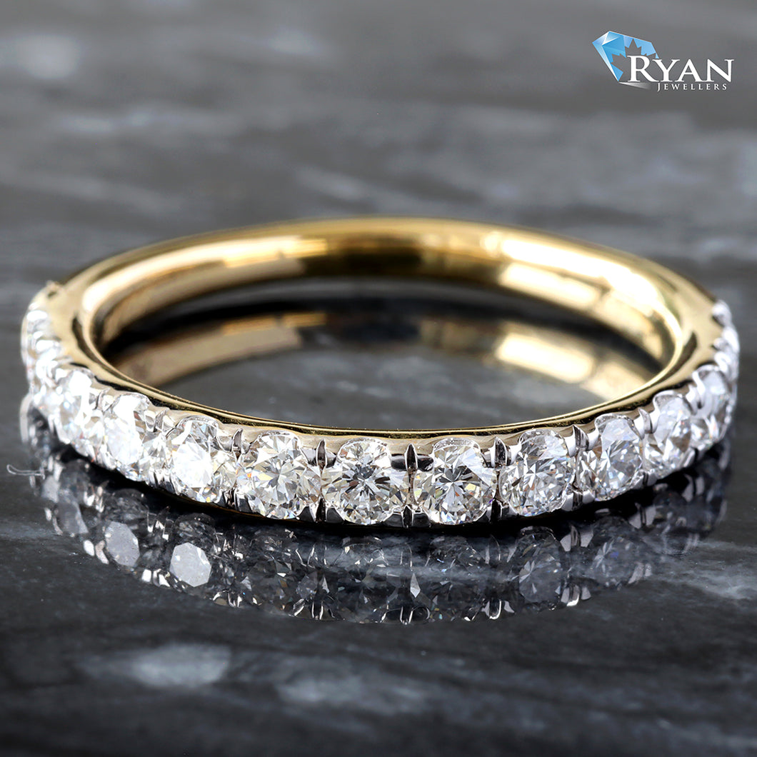 LAB RING GY 10K 0.75CTW DIAMOND PRONG SET 13 STONE DIAMOND BAND